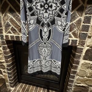 Elegant Black and White Patterned Dress